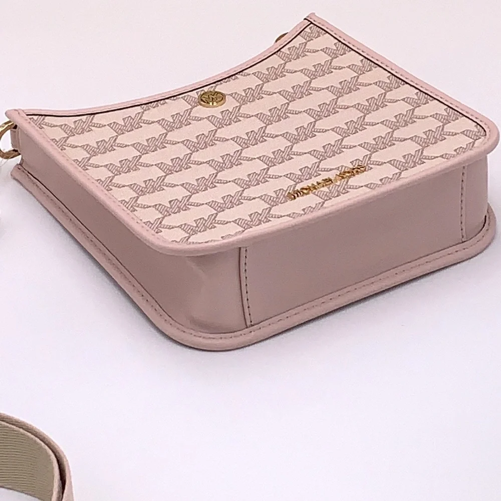 MICHAEL KORS Briley Small Logo Messenger Xbody Bag POWDER BLUSH MULTI COLOR